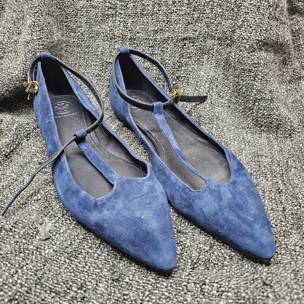 Tory Burch Blue Suede Flats
